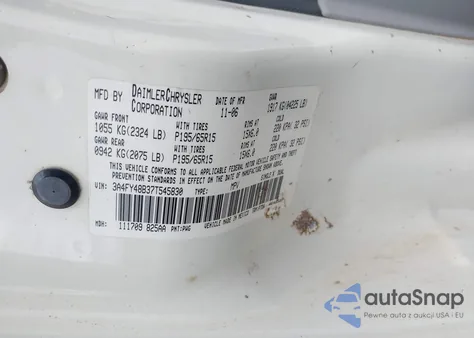 2007 Chrysler Pt Cruiser z USA, uszkodzony, nr VIN 3A4FY48B37T545830